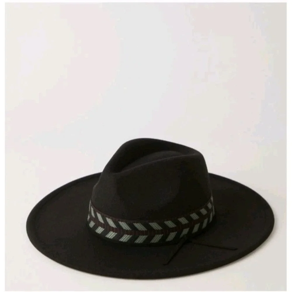 Free People Kimi Rancher Hat Black OS NWOT